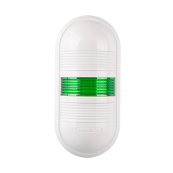 Wall mount LED signal light, Green color 1 stack, Steady/80dB alarm, 90-240V AC, IP65 Wall mount LED signal light, Green color 1 stack, Steady/80dB alarm, 90-240V AC, IP65