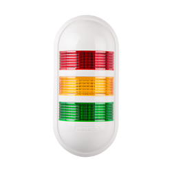 Wall mount LED signal light, Red/yellow/green color 3 stack, Steady/80dB alarm, 12VAC/DC, IP65