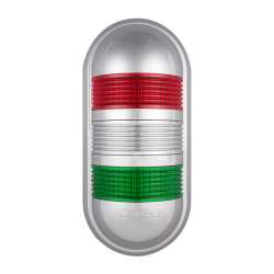Wall mount LED signal light, Red/green color 2 stack, Steady, 90-240V AC, IP65, Chrome plated cover Wall mount LED signal light, Red/green color 2 stack, Steady, 90-240V AC, IP65, Chrome plated cover
