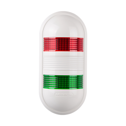 Wall mount LED signal light, Red/green color 2 stack, Steady/flash, 90-240V AC, IP65 Wall mount LED signal light, Red/green color 2 stack, Steady/flash, 90-240V AC, IP65
