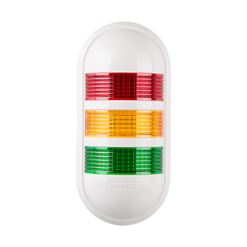 Wall mount LED signal light, Red/yellowgreen color 3 stack, Steady/flash/80dB alarm, 24V AC/DC, IP65