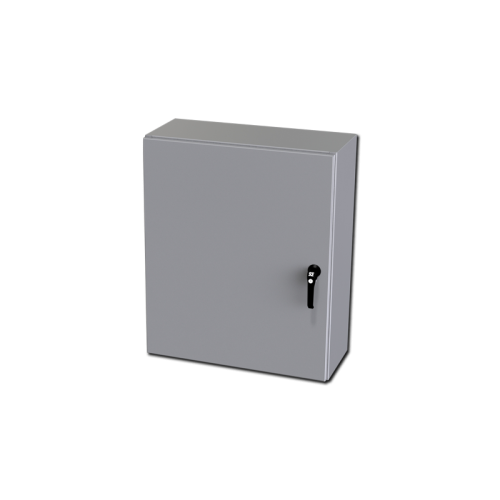 SCE steel junction enclosure, 0.075" carbon steel, H36 X W24 X D12", Gray coating, Concealed hinge & Padlocking Handl, NEMA 4 & 12 & 13