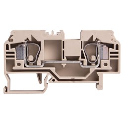 DIN Rail Terminal block, Spring clamp, Single level, Feed through, L74.5xH40xW8mm, 600V 30A, 10-24 AWG, Beige, 50pcs bundle