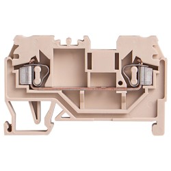 DIN Rail Terminal block, Spring clamp, Single level, Feed through, L53xH35.5xW5mm, 600V 18A, 12-28 AWG, Beige, 50pcs bundle
