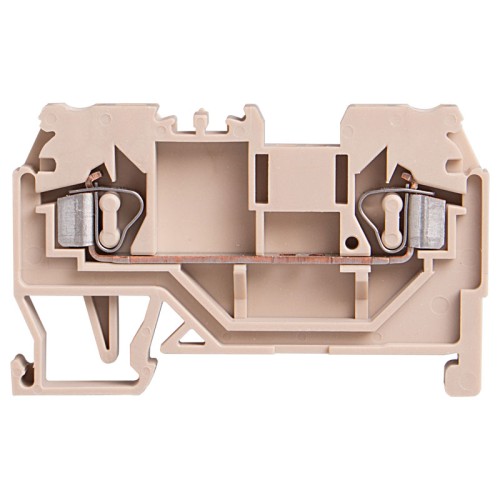DIN Rail Terminal block, Spring clamp, Single level, Feed through, L59xH36.5xW6mm, 600V 20A, 12-28 AWG, Beige, 50pcs bundle