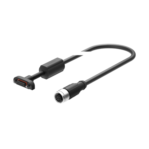 Safety Light Curtains, I/O Cable, Connector type, Receiver cable & 0.3M length, Gray