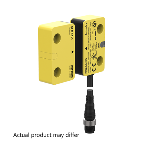 Safety Non-contact Door Switch, Magnetic, M12 Cable connector type, 24VDC, IP67