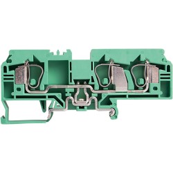 Ground Terminal block, spring clamp, 3 poles, L93xH40xW8mm, AWG 10-24, 8KV/3, Green/Yellow color, 10pcs bundle Ground Terminal block, spring clamp, 3 poles, L93xH40xW8mm, AWG 10-24, 8KV/3, Green/Yellow color, 10pcs bundle