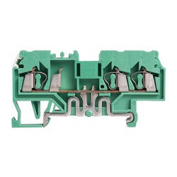 Ground Terminal block, spring clamp, 3 poles, L64xH35.5xW5mm, AWG 12-28, 8KV/3, Green/Yellow color, 10pcs bundle Ground Terminal block, spring clamp, 3 poles, L64xH35.5xW5mm, AWG 12-28, 8KV/3, Green/Yellow color, 10pcs bundle