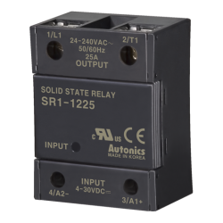 Solid state relay, Single phase, Input 4-30VDC, Load 24-240VAC, 25A, Zero cross (Old# SR1-1225)