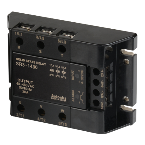 Solid state relay, 3-Phase(3-Pole), Input 4-30VDC, Load 48-480VAC, 30A, Zero Cross