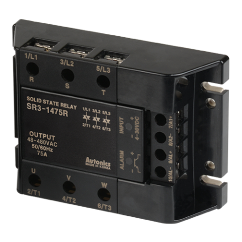 Solid state relay, 3-Phase(3-Pole), Input 4-30VDC, Load 48-480VAC, 75A, Random
