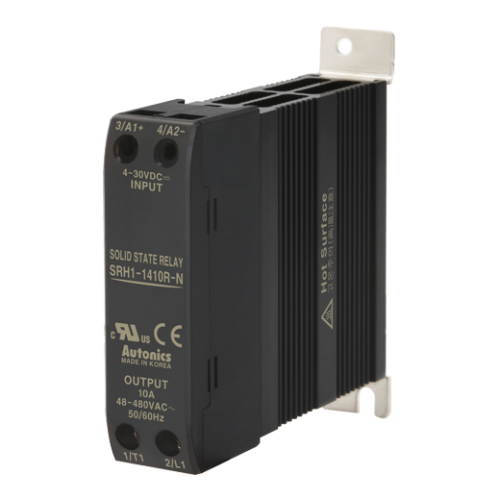 Solid state relay, Slim heatsink, Single phase, Input 4-30VDC, Load 48-480VAC, 10A, Random (Old# SRH1-1410R)