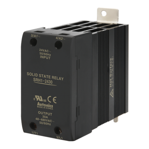 Solid state relay, Slim heatsink, Single phase, Input 24VAC, Load 48-480VAC, 30A, Zero cross