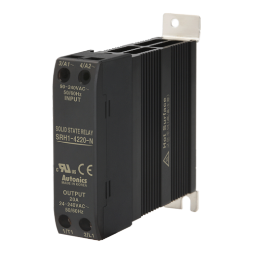 Solid state relay, Slim heatsink, Single phase, Input 90-240VAC, Load 24-240VAC, 20A, Zero cross (Old# SRH1-4220)