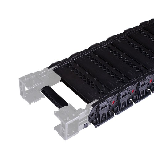Cable carrier, Sliding Enclosed type, 44mm per link, W35 x H24.5mm inner room, 90 Bending radius, Both hinge open lids