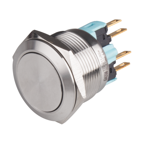 22mm Metal body Push Button, Momentary, IP65, DPDT