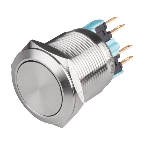 22mm Metal body Push Button, Maintained, IP65, DPDT