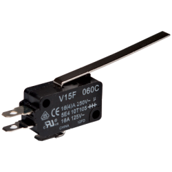 Micro Switch, Snap action with steel long lever, SPDT 15A 120VAC