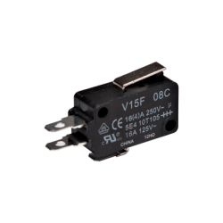 Micro Switch, Snap action with steel short lever, SPDT 15A 120VAC