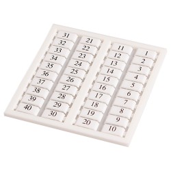 Marking Tags, 4.5x10mm, 1 to 40/sheet, 10 sheets package, Use with SDU(SPE)2.5 to SDU(PSE)10 series Marking Tags, 4.5x10mm, 1 to 40/sheet, 10 sheets package, Use with SDU(SPE)2.5 to SDU(PSE)10 series