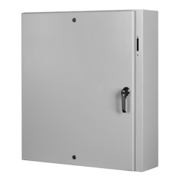 SCE steel junction enclosure, 0.075" carbon steel, H24 x W21.38 x D8", Gray coating, Concealed hinge & Padlocking Handl, NEMA 4 & 12 & 13