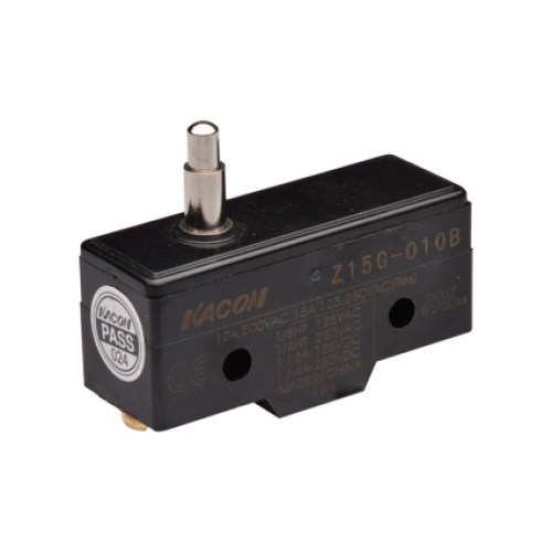 Limit Switch, 49.2x24.2x17.45mm Plastic (Phenol) body, 1 NO & NC w/ snap action, 4x13.2mm push plunger actuator