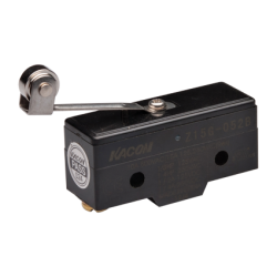 Limit Switch, 49.2x24.2x17.45mm Plastic (Phenol) body, 1 NO & NC w/ snap action, Hinge roller Lever actuator