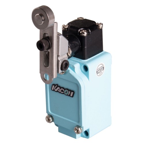Limit Switch, 68.7x40x42mm Al die-casting body w/ PG13.5 Cable gland, IP67, 1 NO & 1 NC w/ Snap action, Adjustable roller lever actuator