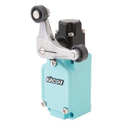 Limit Switch, 68.7x40x42mm Al die-casting body w/ PG13.5 Cable gland, IP67, 1 NO & 1 NC w/ Snap action, Yoke Roller lever actuator (Left out / Right in)