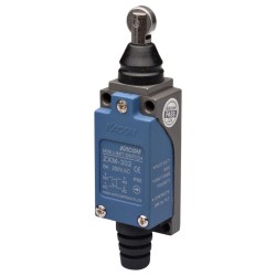 Limit Switch, 57x28x25mm Plastic cover/Al-die-casting body, 1 NO & 1 NC w/ Snap action, IP65, Roller plunger actuator