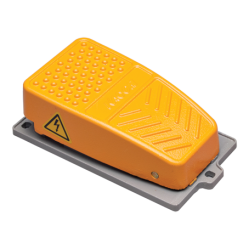 Foot Switch, Maintained, Aluminum Die-Casting Housing, Yellow, L135xW71xH41.7mm, IP54, 1NO 1NC, 16A 250VAC, 2m Cable