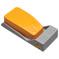 Foot Switch, Momentary, Aluminum Die-Casting Housing w/ Foot Balance Base, Yellow, L165.7xW76xH42.9mm, IP54, 1NO 1NC, 16A 250VAC, 2m Cable