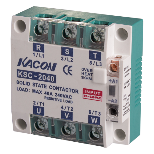 Solid state relay, Over temperature alarm, Three phase, Zerocross, Input 90-240VAC, Load Voltage 90-240VAC, 50A