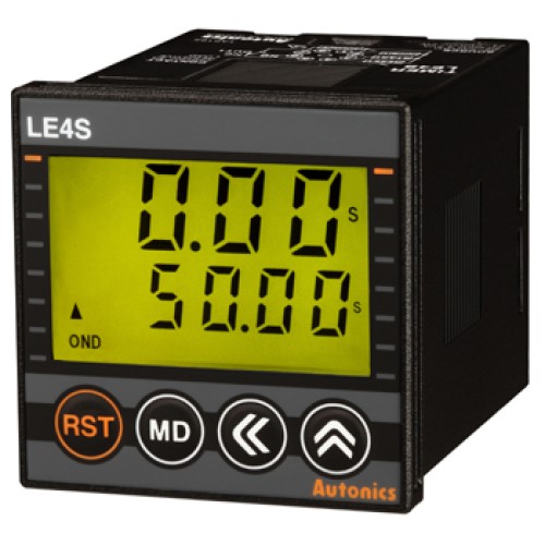 Autonics Timer, Backlit LCD, 1/16 DIN, 7 operation modes, 0.01sec-9999hr setting range, DPDT Timed & SPDT Instant, 24-240 VAC/VDC, 8pin (socket req'd) (Old# LE4SA-24-240) Autonics Timer, Backlit LCD, 1/16 DIN, 7 operation modes, 0.01sec-9999hr setting range, DPDT Timed & SPDT Instant, 24-240 VAC/VDC, 8pin (socket req'd) (Old# LE4SA-24-240)