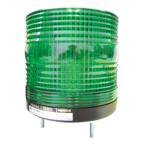 Beacon steady & flash & rotating light, 115mm green lens, 100dB sound, Stud mount, High intensity LED, 12-24V AC/DC