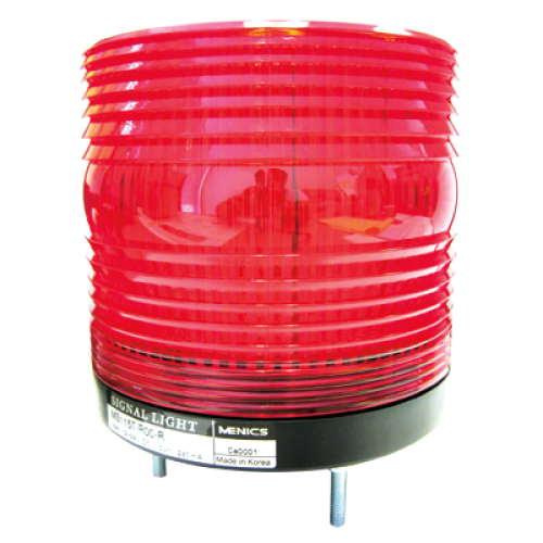 Beacon steady & flash & rotating light, 115mm red lens, 100dB sound, Stud mount, High intensity LED, 12-24V AC/DC