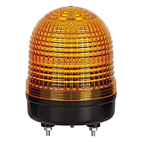 Beacon strobe light, 86mm yellow lens, Stud mount, Xenon bulb, 110V AC 6W, IP65