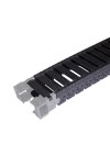 Cable carrier, Clean room type, 60mm per link, W200 x H56mm inner room, 140 Bending radius, Both hinge open lids