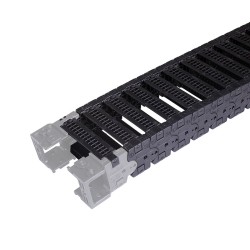 Cable carrier, Clean room type, 20mm pitch per rink, W20 x H15mm inner room, 28 Bending radius, Closed lids
