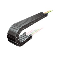 Cable carrier, High speed/Low noise & enclosure type, 28mm per link, W75 x H26mm inner room, 146 Bending radius, hinge open lids