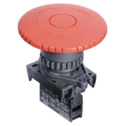 22/25mm Emergency switch, 1(NC) contact, 110/220VAC, 60mm Cap (See Plate MP-25-L)