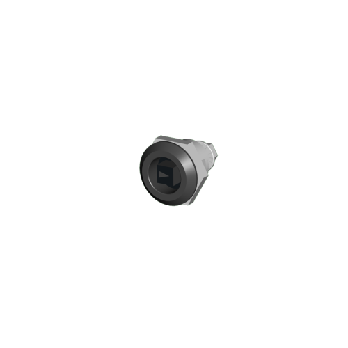 LATCH, 1/4-TURN w/ 8mm SQ INSERT (BLACK), 1.33H x 1.10W x 1.10D, Ind.Standard: IS17