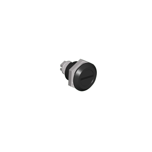 Door Latch, Slotted (Black), 2.00H x 2.00W x 1.00D, Ind.Standard: IS17