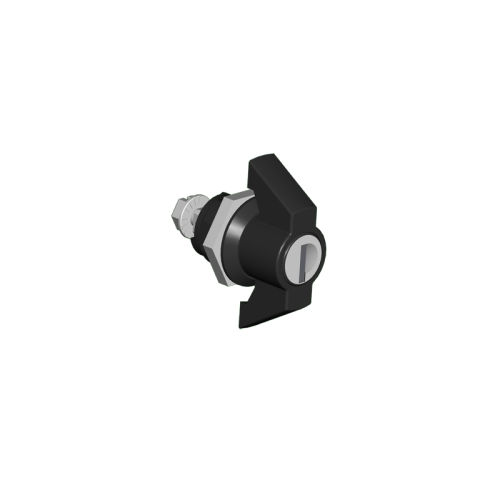 Keylocking Wingknob Door Latch (Black), 1.33H x 1.10W x 1.10D, Ind.Standard: IS17